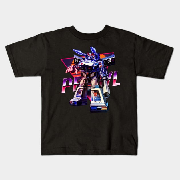 Retro neon prowl Kids T-Shirt by BrokenSpirit